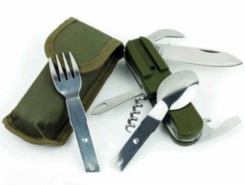 7tlg. Outdoor Camping Besteck BW Bundeswehr Klappbar Military Army Feldbesteck - Bild 1 von 1