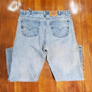 Vintage Levi’s 550 Jeans Men’s 42x30 Red Tab Blue Denim Made In USA Stained 1995 - Picture 1 of 16