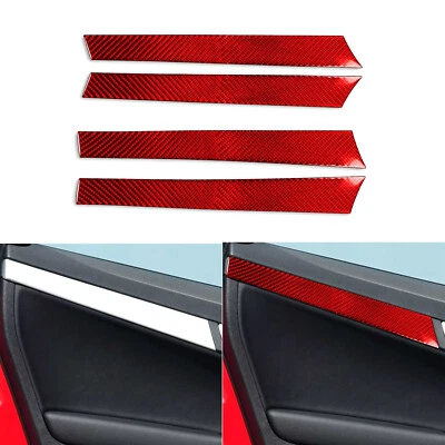 Cubierta de panel de puerta interior de fibra de carbono roja 4 piezas para Audi A3 S3 8P 2006-2007 Foto 1 de 4