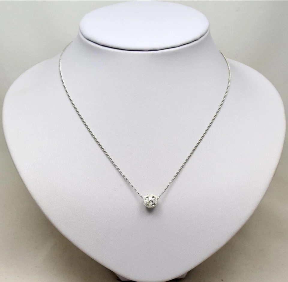 1 Stück Silber Edelstahl Halskette 35cm-60cm Messing Perle mit Strass Neu Ketten - Bild 1 von 1