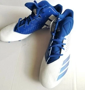 Zapatos de fútbol americano medianos ADIDAS originales 5 estrellas para hombre talla 16 azul blanco CG4330 - Imagen 1 de 3