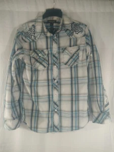 Helix Men's Shirt Long Roll Tab Sleeves Cotton Blend Embroidered Size S - Bild 1 von 5