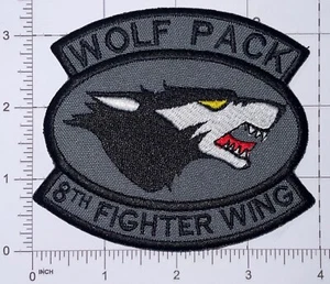 USAF 8th Fighter Wing Wolf Pack Patch Haken & Aufbügeln Repro Neu B480 - Bild 1 von 2