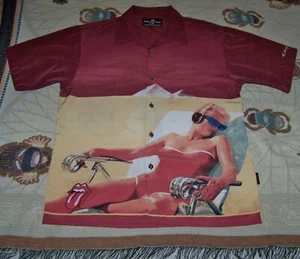 Vintage THE ROLLING STONES MADE IN THE SHADE LP Dragonfly Button Dress Shirt L - Picture 1 of 6