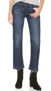 Rag & Bon 163371 Women's Crop Straight Leg Cut Off Kingsbury Jeans Size 32 - Picture 1 of 4
