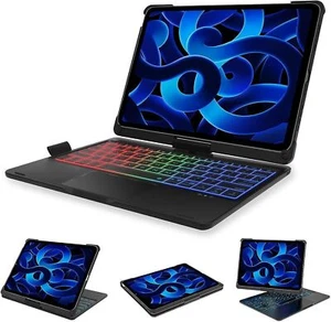 Backlit Touchpad Keyboard Case With Rotate For iPad 7/8/9/10th Gen Air4 5 Pro 11 - Picture 1 of 27