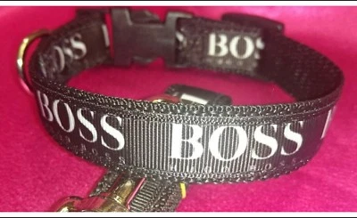 Dog Collar 10" - 14" neck size.  FREE FABRIC DESIGN made in England  - Image 1 of 4