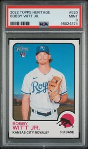 2022 Topps Heritage High Number Bobby Witt Jr. PSA 9 MINT ROOKIE CARD #52 - Bild 1 von 2