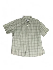Geoffrey Beene Shirt Short Sleeve Button Up Green Plaid Office Casual  XXL - Picture 1 of 6