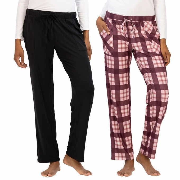 Pantalones de pijajma para mujer Lucky Brand 2 piezas negros/a cuadros talla S $80 EE393 NUEVOS CON ETIQUETAS Foto 1 de 3