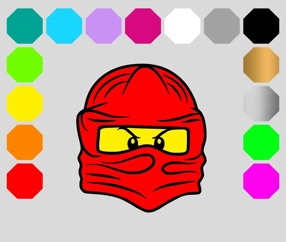 Bügelbild dunkle Stoffe Ninja Kopf Ninjago Flexfolie Transferfolie viele Farben - Bild 1 von 1