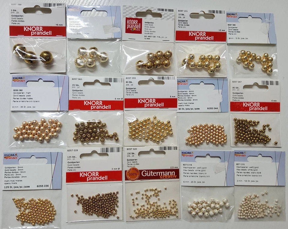 KNORR PRANDELL Knorrprandell Wachsperlen gold, versch. Größen, Basteln, TOP Preis!