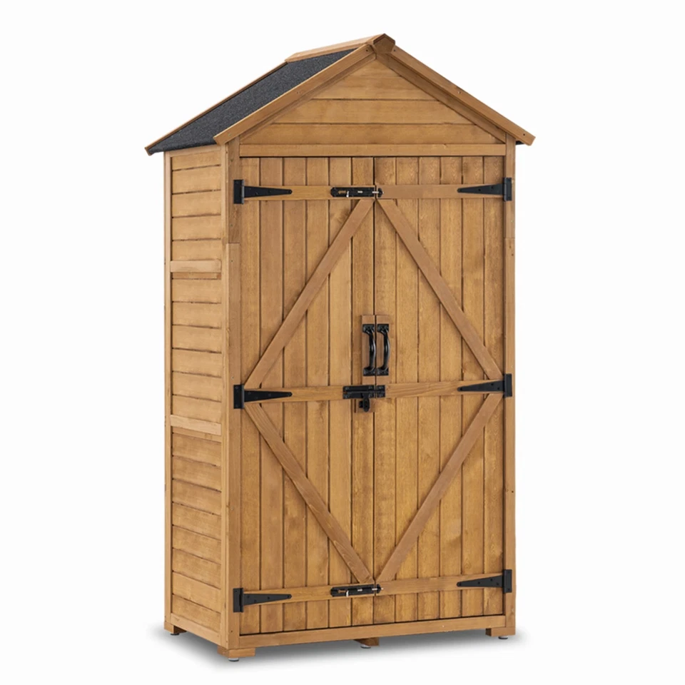 Lovupet Outdoor Storage Cabinet with Shelves, Garden Wood Tool Shed 6056-1000 - Image 1 of 1