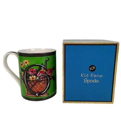 Kit Kemp for Spode Alphabet Mug Letter G Coffee Tea 12oz Green Floral British - Image 1 of 4
