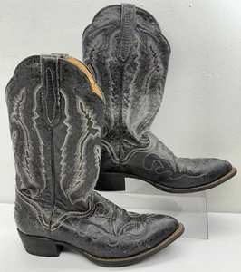Vintage J.B. Dillon Genuine Goat Cowboy Boots JBM2000 Size 10EE Black Mexico - Picture 1 of 17
