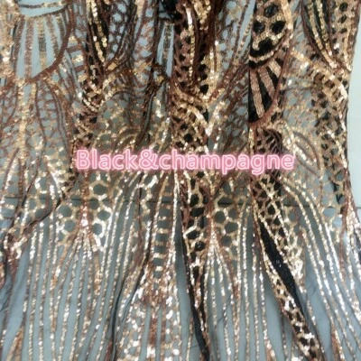 Lentejuelas Malla Bordado Tela Tul Voile Boda Baile de graduación Vestido Disfraz Brillante Artesanía Foto 1 de 4