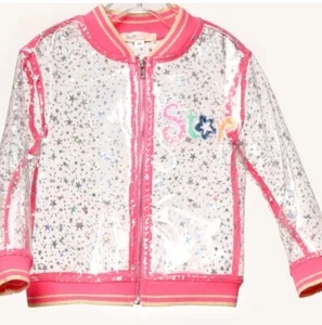 Hannah Banana by Sara Sara Clear Vinyl Star Bomber Jacket Raincoat 6 RARE! - Picture 1 of 6