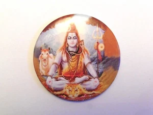 Lord Shiva Hindu God Round Magnet 7.3cm - Picture 1 of 3