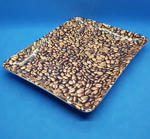 Starbucks 2007 Coffee-Bean-Pattern Ceramic Tray 7" x 9" Excellent Used - Picture 1 of 6