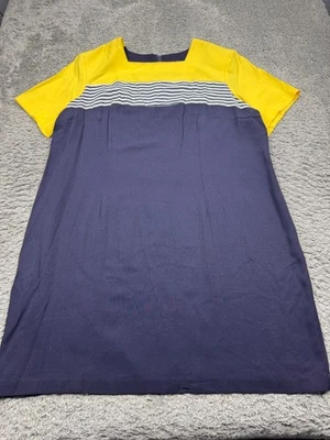 Vestido Betsys Things Mujer 26 Azul Marino Amarillo Bloque de Color Funda Midi Hecho en EE. UU. Foto 1 de 4