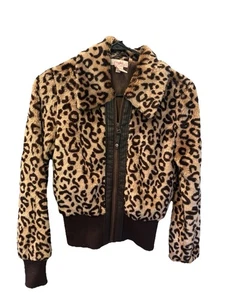 Vintage 1980s Candies Faux Leopard Bomber Jacket Size Small - Bild 1 von 11