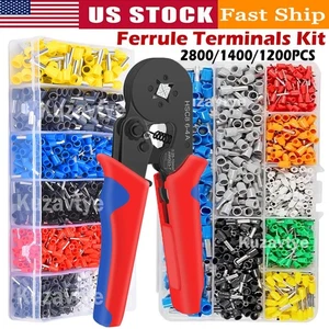 Self-adjustable 2800PCS Ferrules Electrical Terminal Ferrule Crimping Tool Kit - Picture 1 of 35