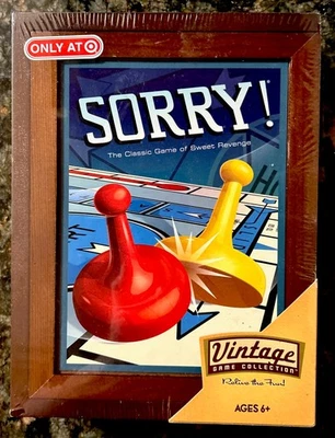 SORRY! Vintage Game Collection Wooden Wood Box Case Bookshelf Edition SEALED NEW - Image 1 of 4
