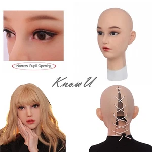 KnowU Silikon Kopfbedeckungen weibliches Make-Up mit Augen Cosplay Transgender - Picture 1 of 12