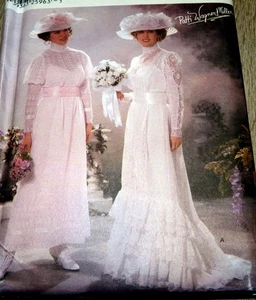 * SCHÖNES EDWARDIANISCHES Brautkleid Kostüm Einfachheit Muster 5943 6-8-10-12 ungeschnitten - Bild 1 von 2
