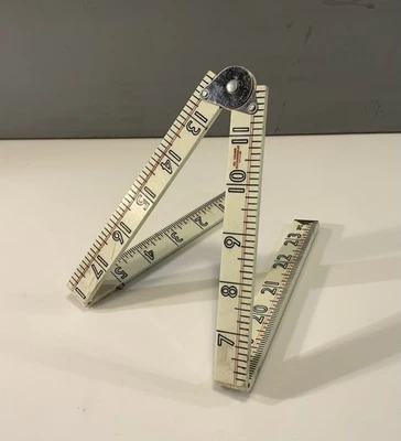 VINTAGE MARPLES SHEFFIELD PLASTIC & STAINLESS STEEL 4 FOLD RULER No 2250 - Image 1 of 4
