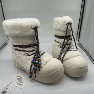 Killwinner kurzes Fell lange Röhre Schneestiefel weiß Damengröße 10,5 US - Bild 1 von 6