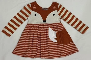 Jelly the Pug Toddler Girl Striped Fox Dress Size 2T Worn Once! - Picture 1 of 5