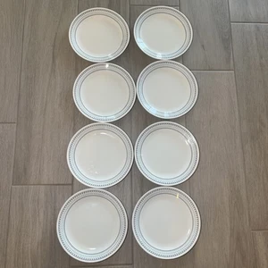 8er Set - Corning Corelle Folk Stitch Essteller - 10 1/4" weiß & blau - Bild 1 von 19