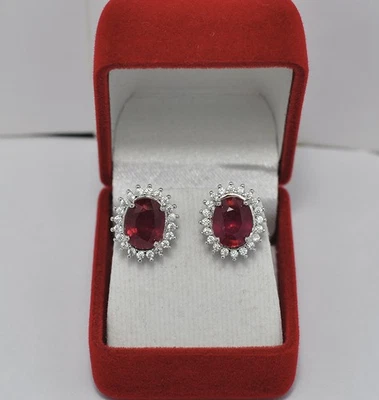 ORRECCHINI IN ARGENTO CON RUBINI TOTALI CT. 6,15 CT. - Immagine 1 di 4