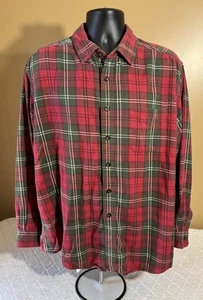 Camicia vintage L.L Bean Scotch a quadri in flanella con bottoni tasca uomo taglia XL - Foto 1 di 13