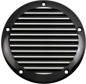 Joker Machine Moto Motorcycle Motorbike 5 Hole Derby Cover Finned Black / Silver - Picture 1 of 1