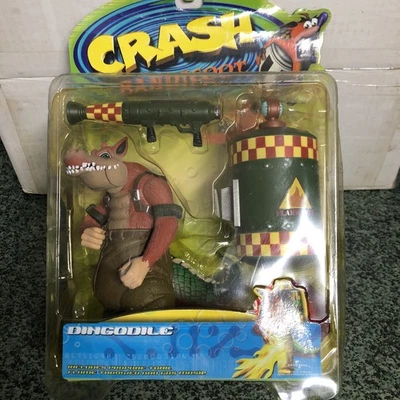 Figura de acción de colección 1999 Crash Bandicoot Dingodile Resaurus nueva en caja rara Foto 1 de 4