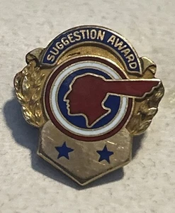 Pontiac Automotive Lapel Pin Suggestion Award Two Stars Chief Pontiac Profile GF - Picture 1 of 3
