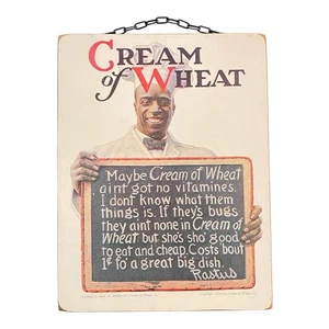 Vintage Cream of Wheat Wood Sign Rastus "sho' good to eat and cheap..." - Picture 1 of 5