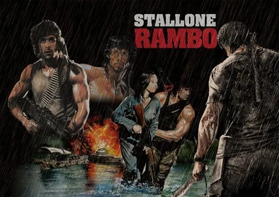 Rambo 1, 2, 3, John Rambo - Stallone Filmposter - 84,1 x 59,4 cm - Bild 1 von 2