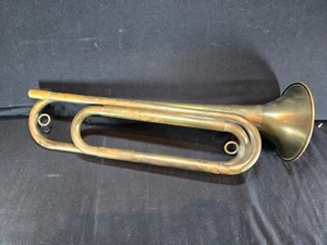 Bugle militare in ottone vintage regolamento USA - senza boccaglio - Foto 1 di 10
