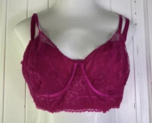 NEW Torrid 3 3X Lace Mesh Underwire Bra Bralette Fuchsia Pink Sz 22/24 - Picture 1 of 6