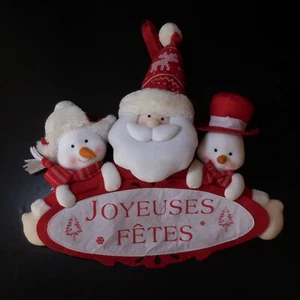 N9313 décoration mobile Joyeuses Fêtes Père Noël blanc rouge 3 personnages - Imagen 1 de 12