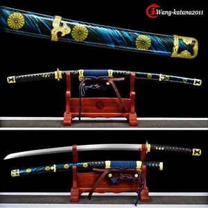 Handgefertigtes Tachi 1095 Kohlenstoffstahl funktionell scharfes japanisches Samurai Katana Schwert - Bild 1 von 10