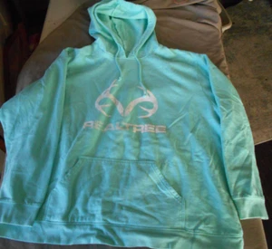 Women’s Realtree hOODIE PLUS size 3X tURQUOISE ANTLERS LOGO rEAL tREE BUCK DEER - Picture 1 of 5