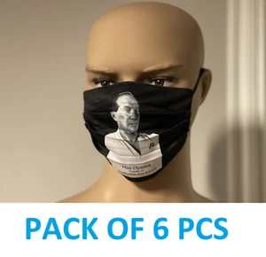 6 Pcs Black Face Masks | Kyokushin Kai Karate Design | Double Layer Fashion Mask - Picture 1 of 5