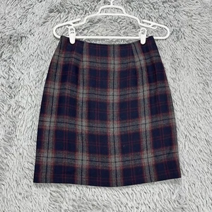 Vintage Maurices Mini Skirt Women's 6 Blue Red Plaid 90's Academia Preppy School - Picture 1 of 9