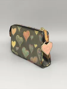 VINTAGE LEATHER DOONEY & BOURKE COIN PURSE KEYCHAIN-LOGO HEART ZIPPER PULL- SEE - Picture 1 of 8