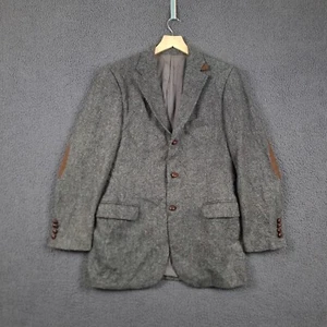 Vintage CHRISTIAN DIOR Blazer Jacket Mens 40 Grey Tweed Wool Blazer Sport Coat - Picture 1 of 15