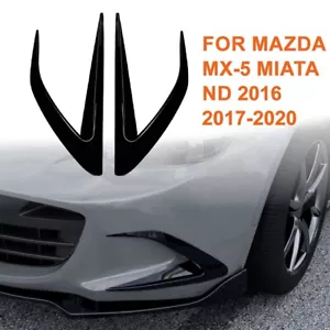 Glossy Black Front Side Vent Fin Canards Splitter For Mazda MX-5 Miata ND 2016+ - Picture 1 of 9